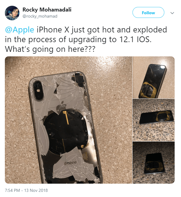 انفجار آیفون X