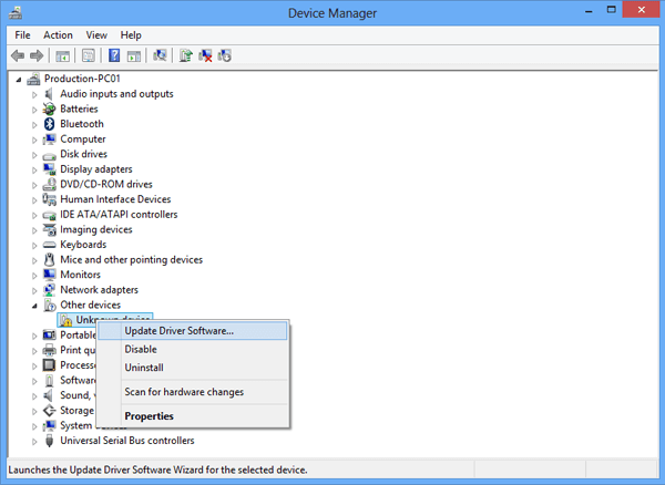 آپدیت درایورها از طریق Windows Device Manager